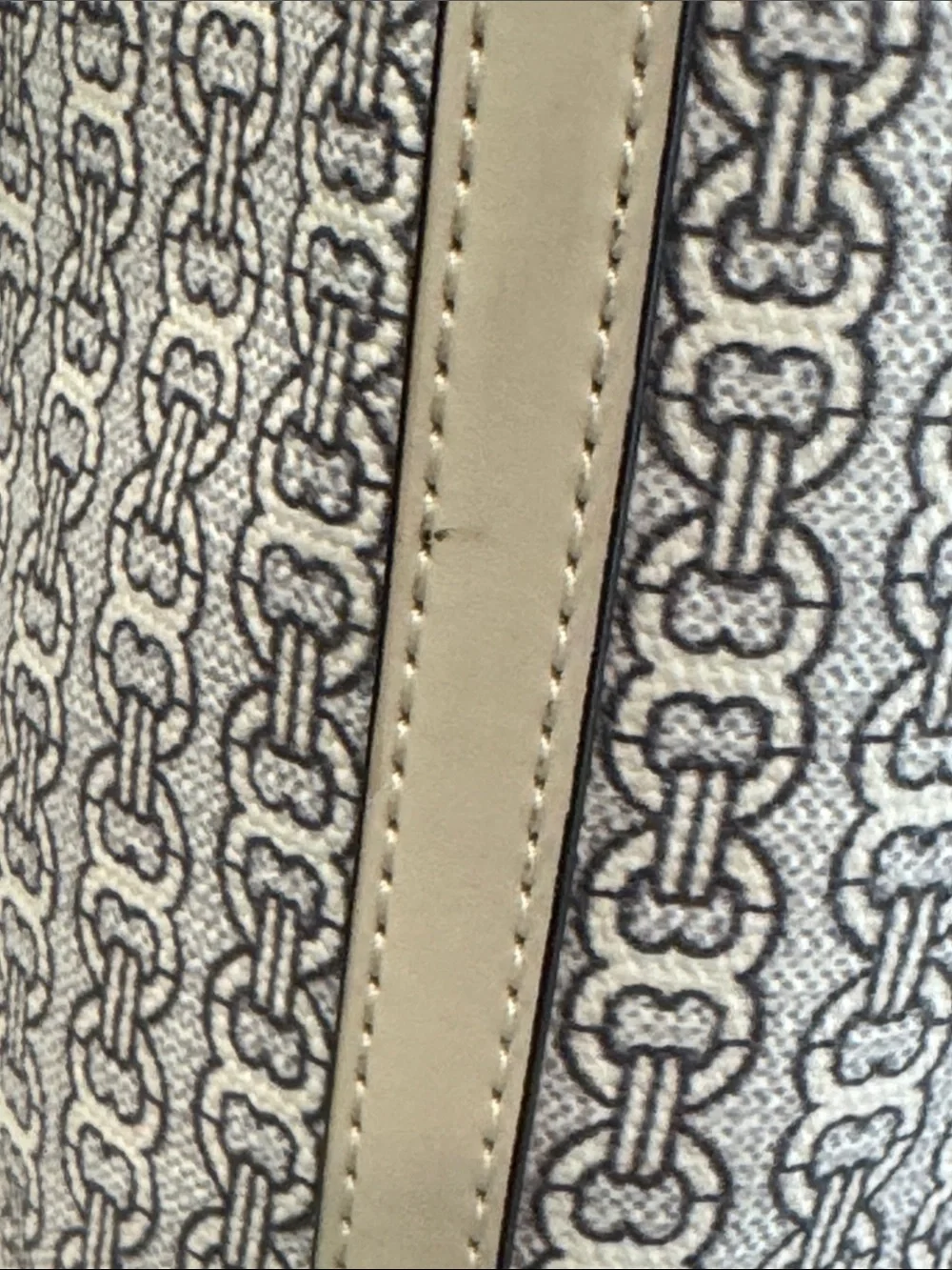 Tory Burch Bag Gemini Link Light Gray and Cream Satchel Tote
